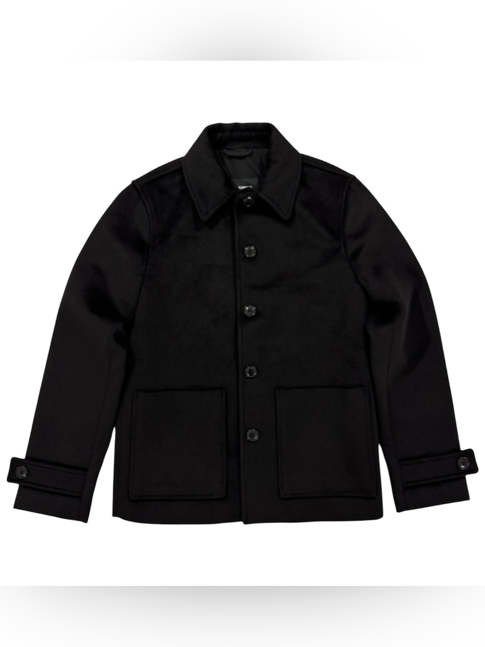 Express Men's Black Wool Button-Front Jacket Size XS